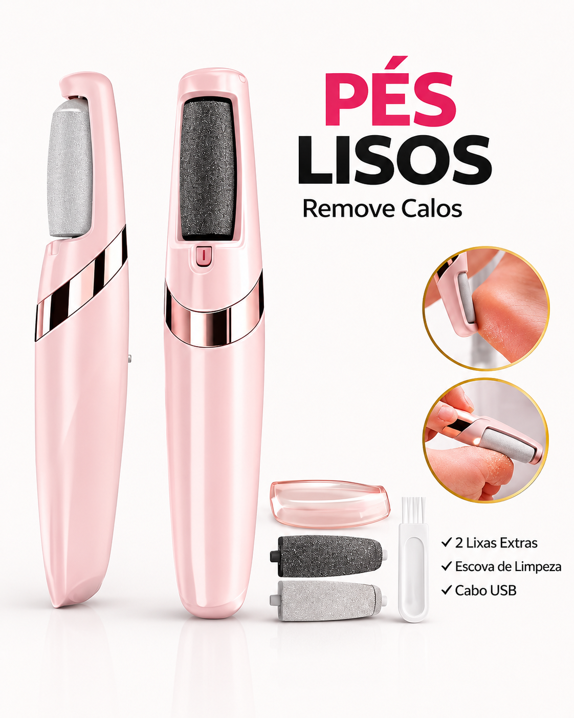 Lixa de Pé Elétrica Recarregável